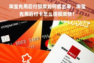 淘宝先用后付额度如何套出来，淘宝先用后付卡怎么提额度快？