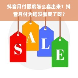 抖音月付额度怎么套出来？抖音月付为啥没额度了呀？