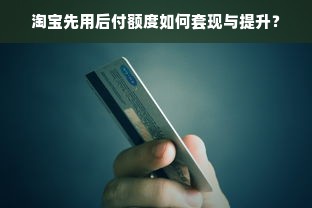 淘宝先用后付额度如何套现与提升？