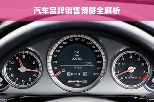 汽车品牌销售策略全解析
