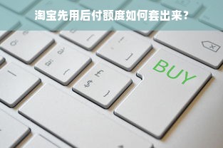淘宝先用后付额度如何套出来？