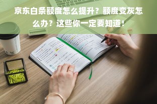 京东白条额度怎么提升？额度变灰怎么办？这些你一定要知道！