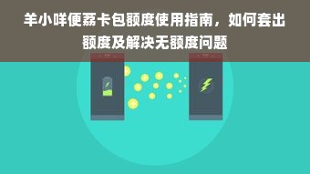 羊小咩便荔卡包额度使用指南，如何套出额度及解决无额度问题