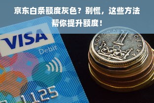 京东白条额度灰色？别慌，这些方法帮你提升额度！