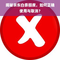 揭秘京东白条额度，如何正确使用与取消？
