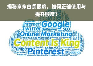 揭秘京东白条额度，如何正确使用与提升额度？