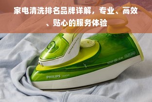 家电清洗排名品牌详解，专业、高效、贴心的服务体验
