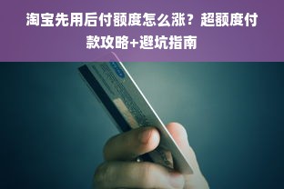 淘宝先用后付额度怎么涨？超额度付款攻略+避坑指南