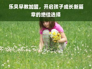 乐贝早教加盟，开启孩子成长新篇章的绝佳选择