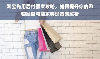淘宝先用后付额度攻略，如何提升你的购物额度与商家套现策略解析