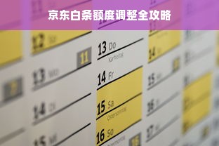 京东白条额度调整全攻略