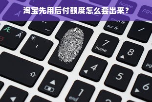 淘宝先用后付额度怎么套出来？