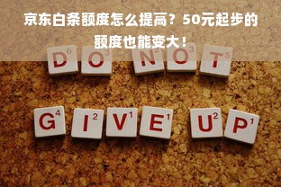 京东白条额度怎么提高？50元起步的额度也能变大！