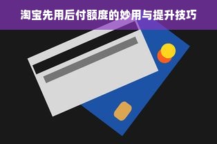 淘宝先用后付额度的妙用与提升技巧