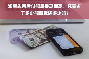 淘宝先用后付额度提现商家，究竟占了多少额度就还多少吗？