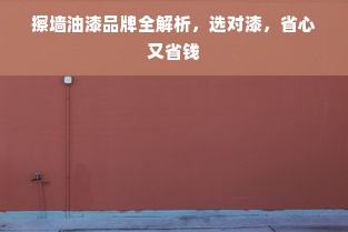 擦墙油漆品牌全解析，选对漆，省心又省钱