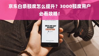 京东白条额度怎么提升？3000额度用户必看攻略！