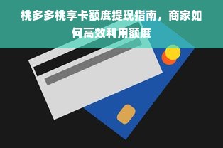 桃多多桃享卡额度提现指南，商家如何高效利用额度