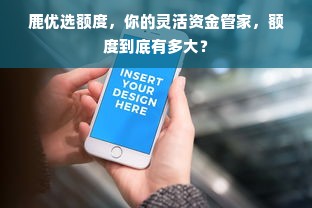 鹿优选额度，你的灵活资金管家，额度到底有多大？