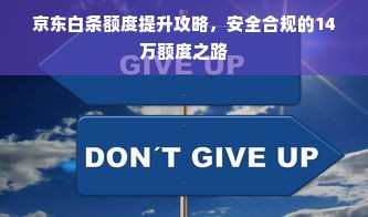 京东白条额度提升攻略，安全合规的14万额度之路