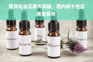 国货化妆品牌大揭秘，国内前十名品牌全解析