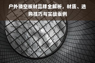 户外镂空板材品牌全解析，材质、选购技巧与实战案例