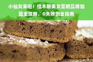 小仙女来啦！佳木斯美女蛋糕品牌加盟全攻略，0失败创业指南