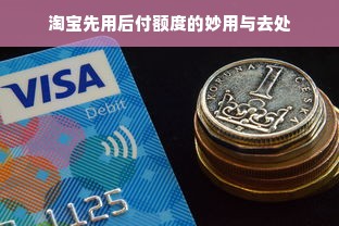 淘宝先用后付额度的妙用与去处