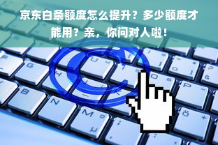 京东白条额度怎么提升？多少额度才能用？亲，你问对人啦！
