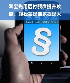 淘宝先用后付额度提升攻略，轻松实现商家提现大额度