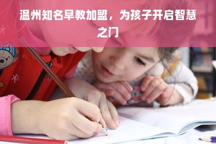 温州知名早教加盟，为孩子开启智慧之门