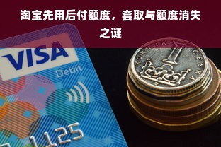 淘宝先用后付额度，套取与额度消失之谜