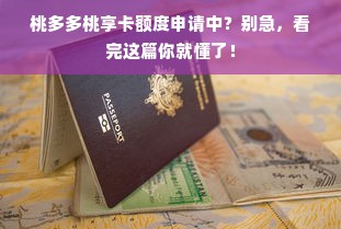 桃多多桃享卡额度申请中？别急，看完这篇你就懂了！