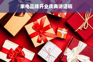 家电品牌开业庆典讲话稿