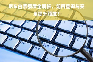 京东白条额度全解析，如何查询与安全提升额度？