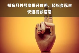 抖音月付额度提升攻略，轻松套现与快速提额指南