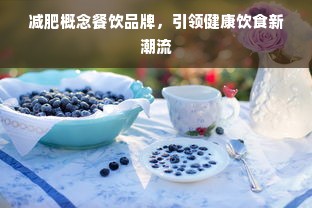 减肥概念餐饮品牌，引领健康饮食新潮流