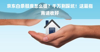 京东白条额度怎么提？千万别踩坑！这篇指南请收好