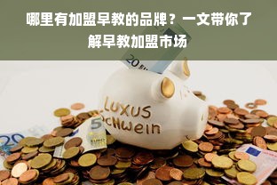 哪里有加盟早教的品牌？一文带你了解早教加盟市场