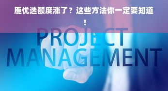 鹿优选额度涨了？这些方法你一定要知道！