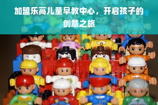 加盟乐高儿童早教中心，开启孩子的创意之旅