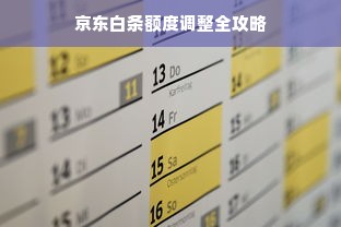 京东白条额度调整全攻略