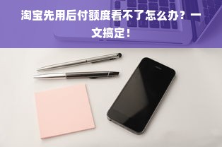 淘宝先用后付额度看不了怎么办？一文搞定！