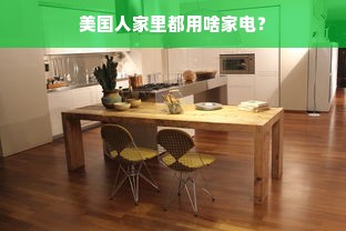 美国人家里都用啥家电？