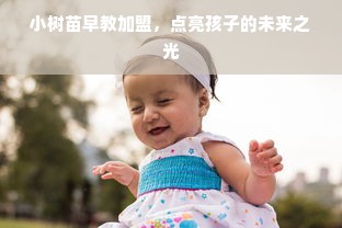 小树苗早教加盟，点亮孩子的未来之光