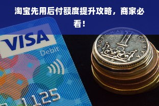 淘宝先用后付额度提升攻略，商家必看！