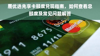 鹿优选先享卡额度兑现指南，如何查看总额度及常见问题解答