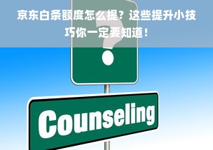 京东白条额度怎么提？这些提升小技巧你一定要知道！