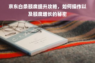 京东白条额度提升攻略，如何操作以及额度增长的秘密