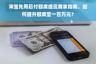 淘宝先用后付额度提现商家指南，如何提升额度至一百万元？
